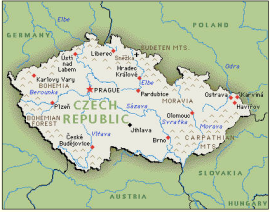 map of czech